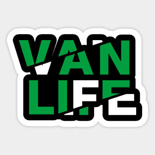 Vanlife: tracks - Green white Sticker